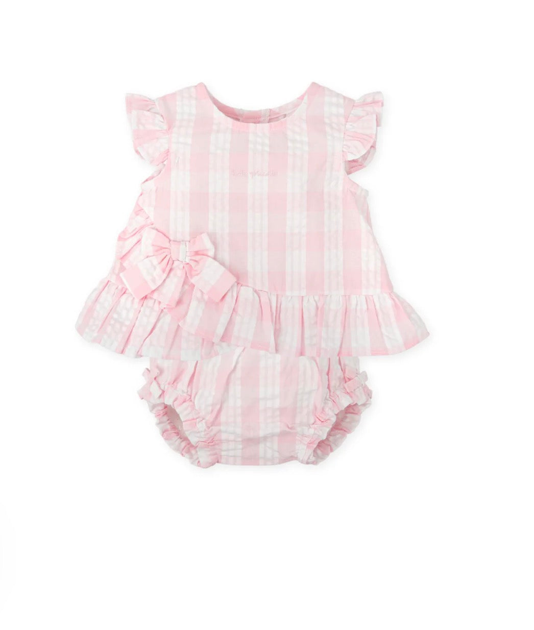 Tutto Piccolo Conjunto Top Y Braguitas Cuadros Rosa
