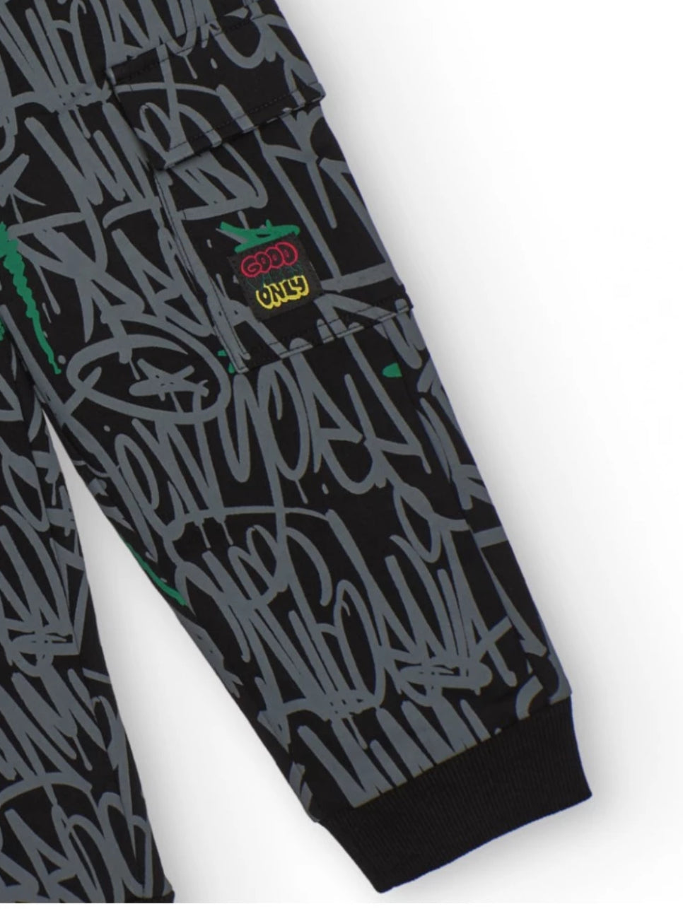 TucTuc NK Sudadera Con Capucha Estampado Urbano Y Jogger Negro Estampado Urbano