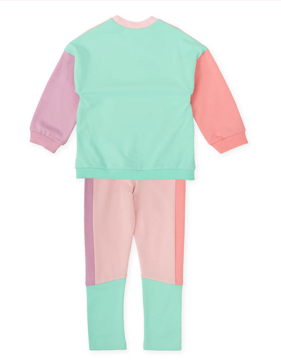 AGATHA RUIZ DE LA PRADA CONJUNTO SUDADERA FLOR Y LEGGINS ROSA