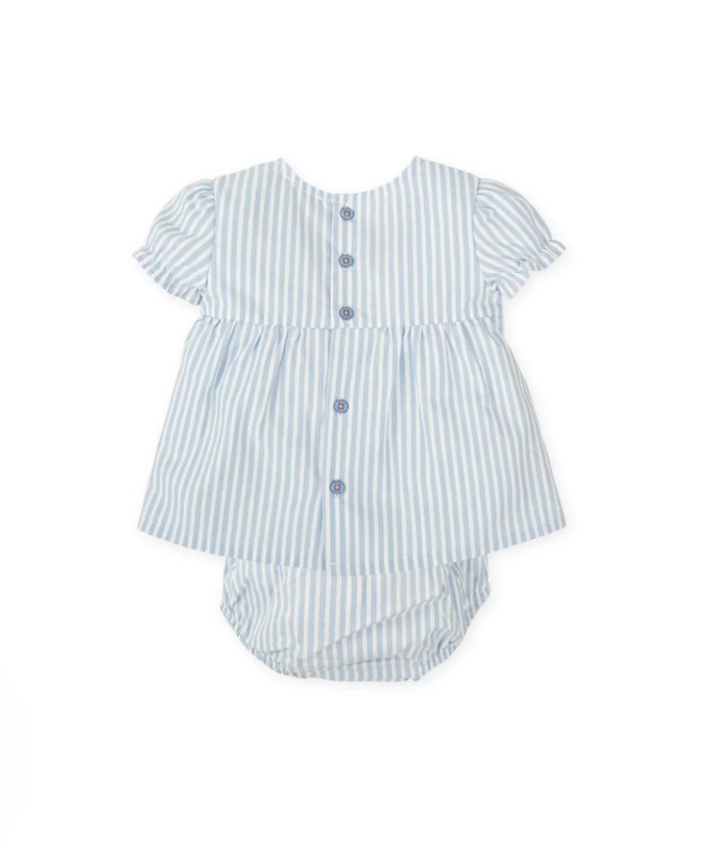Tutto Piccolo Vestido Con Braguita Rayas Azul