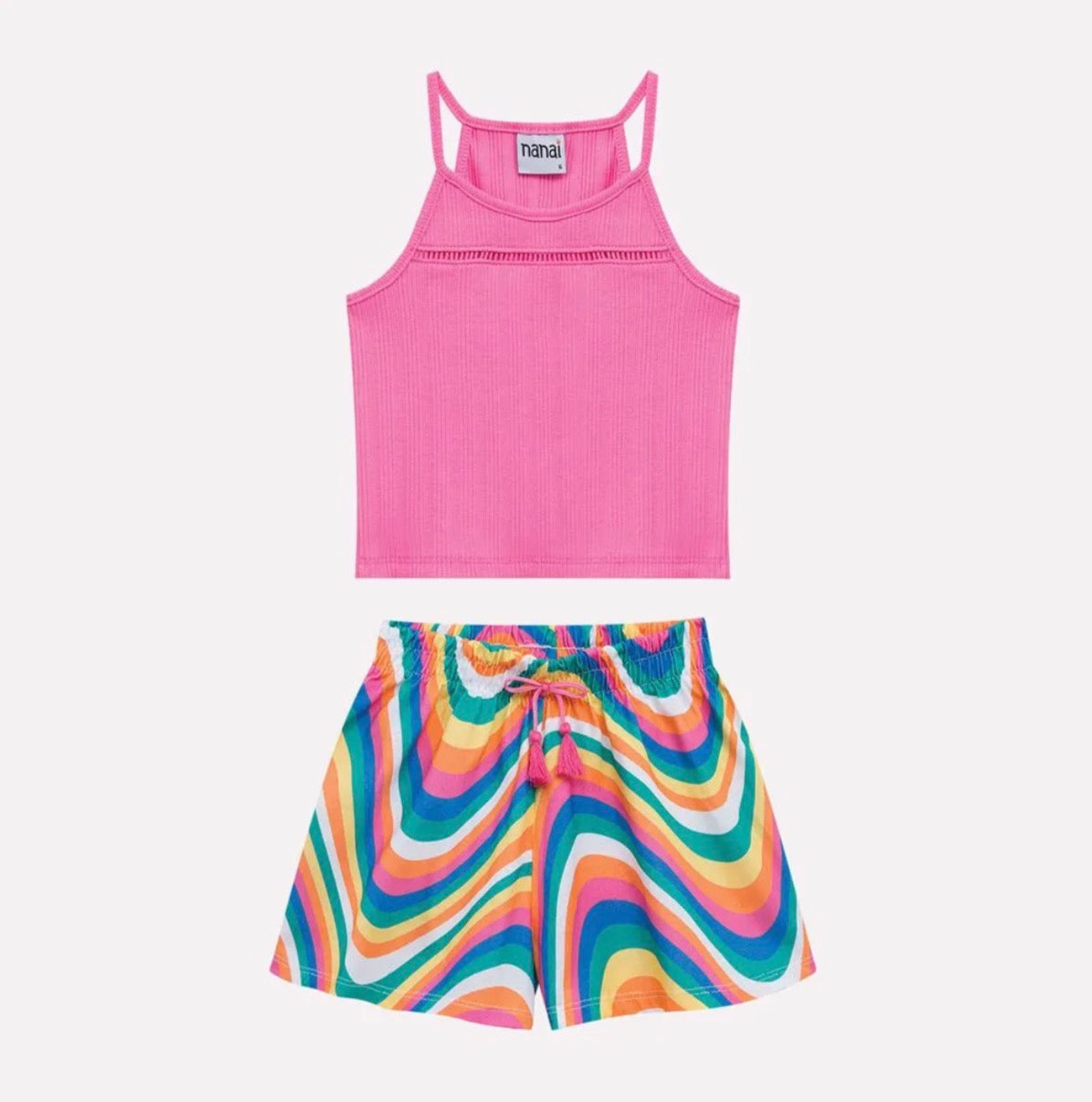 Nanai Conjunto Cropped Top Y Short Colores
