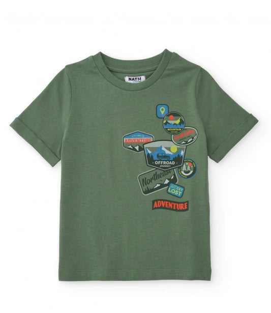 TucTuc NK Camiseta De Punto Con Parches Gráficos Y Bermuda Con Bolsillo Lateral Con Solapa