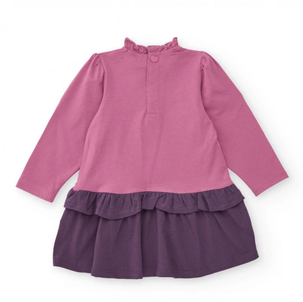 TucTuc Vestido de punto Niña Rosa Falda Morada Estampado Cisne