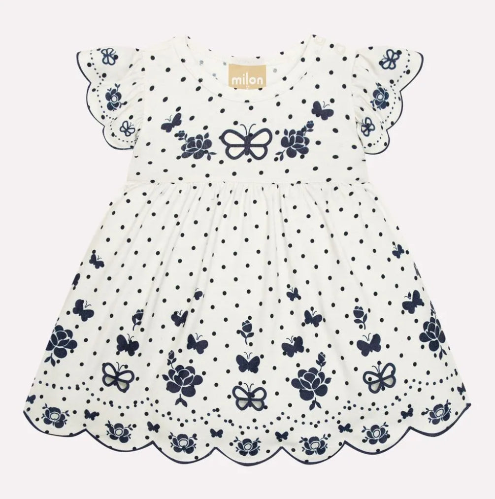 Milon Vestido Infantil Niña Flores Mariposas