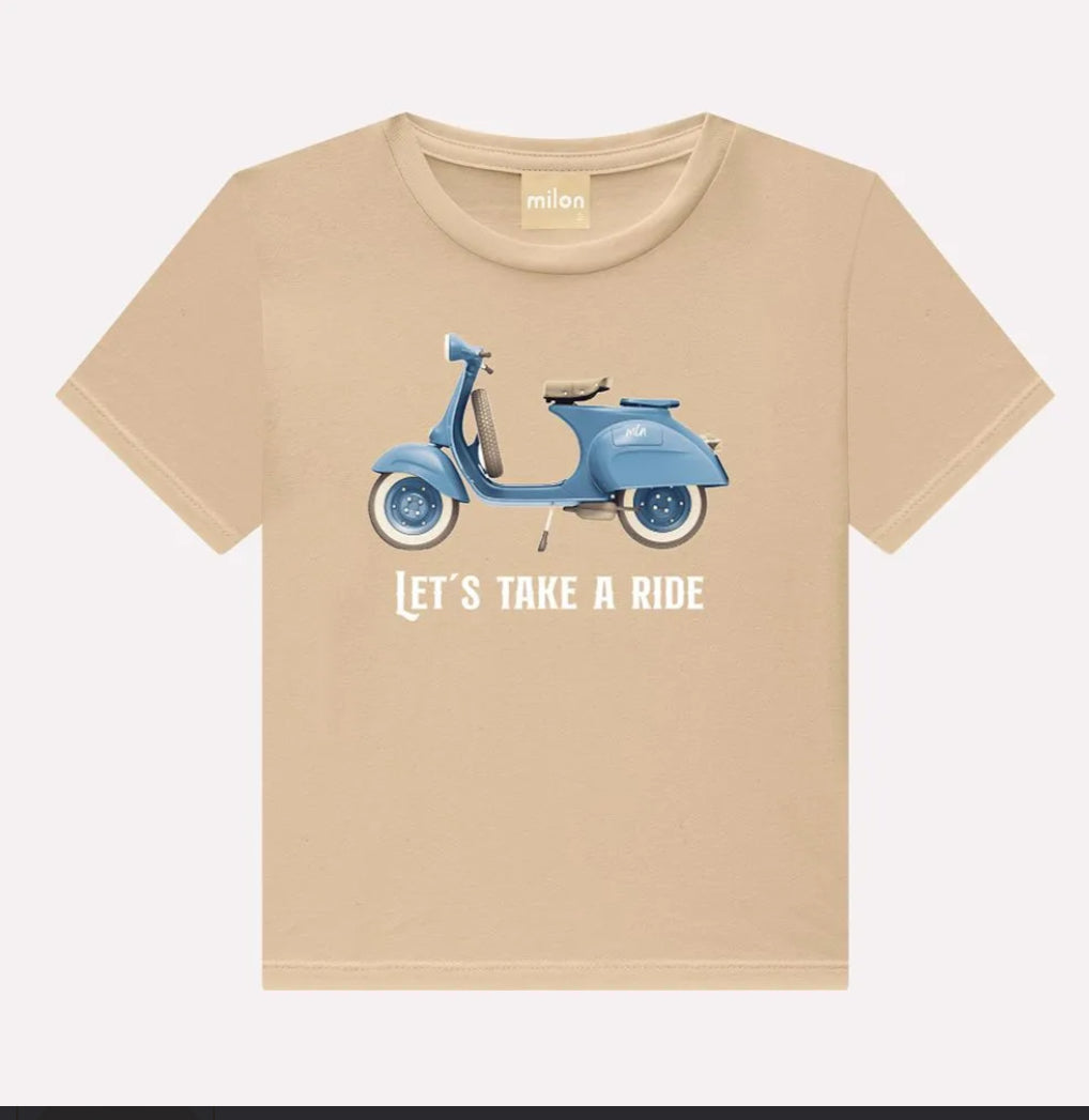 Milon Conjunto Camiseta Y Bermuda Let’s Take A Ride Crema Ref.2000182-8553