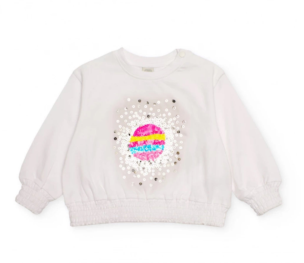 TucTuc  Conjunto Niña Sudadera Felpa Lentejuelas De Planeta y Pantalón Bordado Cohete