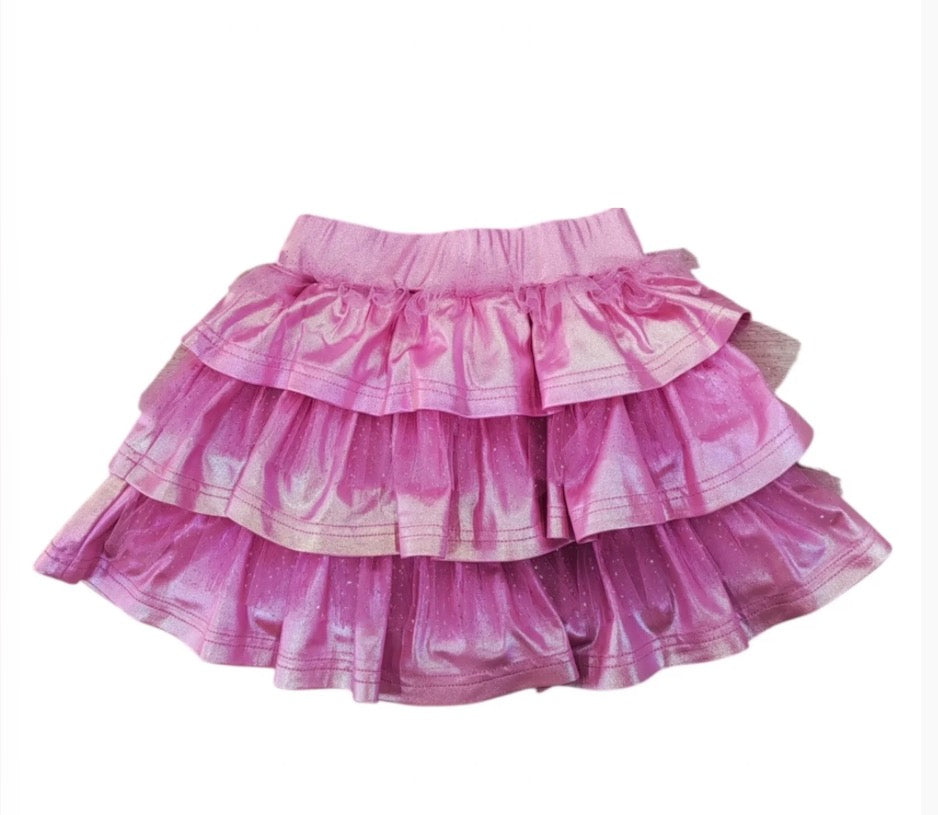 TWD Pink Metallic And Tulle Layered Skort Birthday Collection