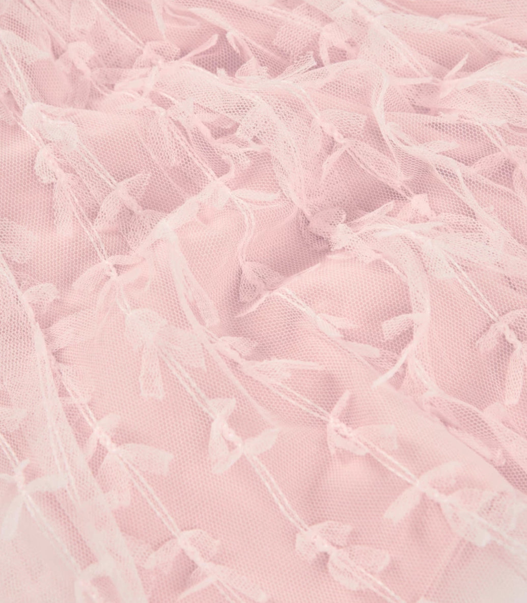 TucTuc NK Conjunto Niña Camiseta Negra Manga Larga Detalle Lazo   Falda Tul Rosa