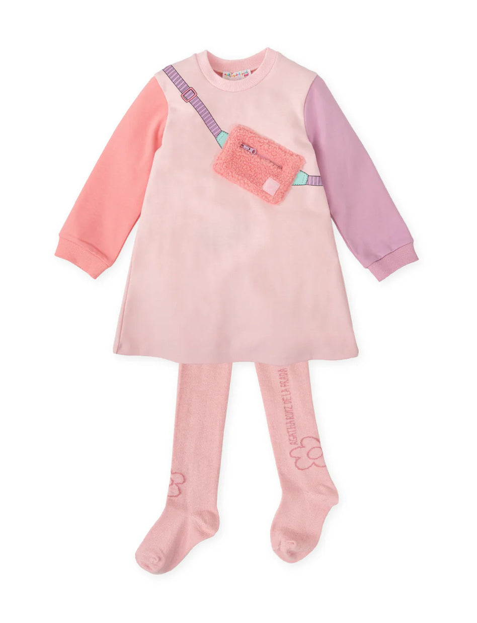 AGATHA RUIZ DE LA PRADA VESTIDO RIÑONERA ROSA CON LEOTARDOS