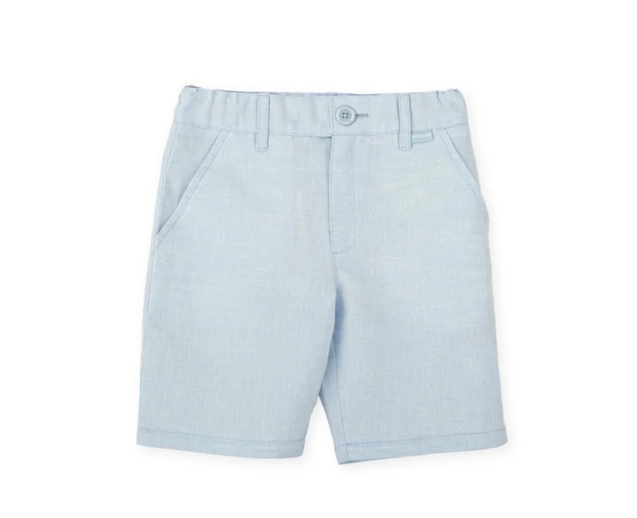Tutto Piccolo Conjunto Camisa Manga Larga Rayas Y Short Lino Porcelana