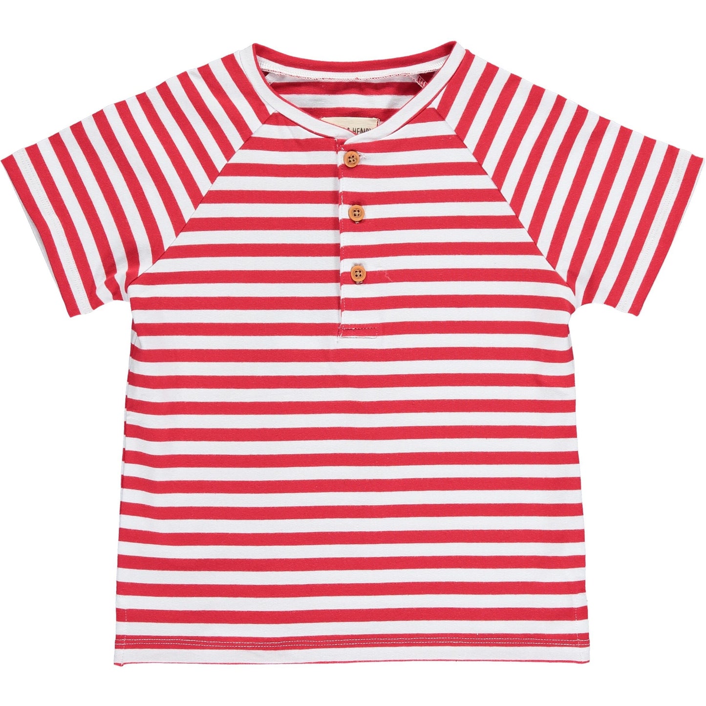 Me & Henry Candy Striped Henley and Red Twill Shorts