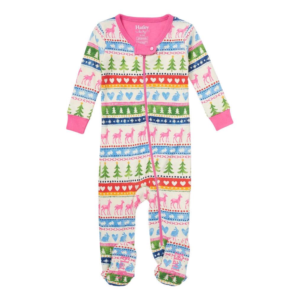 Hatley Cream Painted Fair Isle Footed Coverall