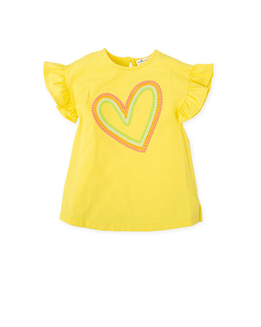 AGATHA RUIZ DE LA PRADA BABY VESTIDO AMARILLO CON CORAZONES NIÑA