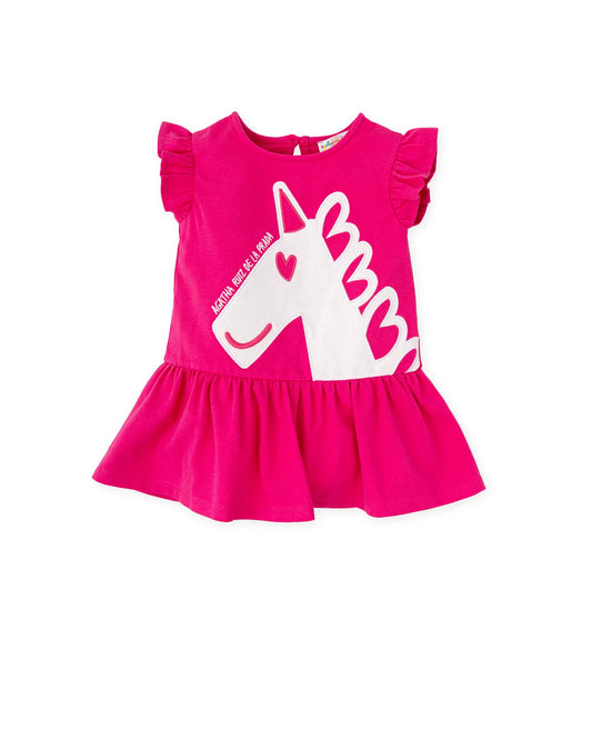 AGATHA RUIZ DE LA PRADA BABY VESTIDO FUCSIA UNICORNIO NIÑA