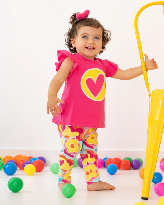 AGATHA RUIZ DE LA PRADA BABY CONJUNTO 2 PZAS. CORAZÓN FUCSIA NIÑA