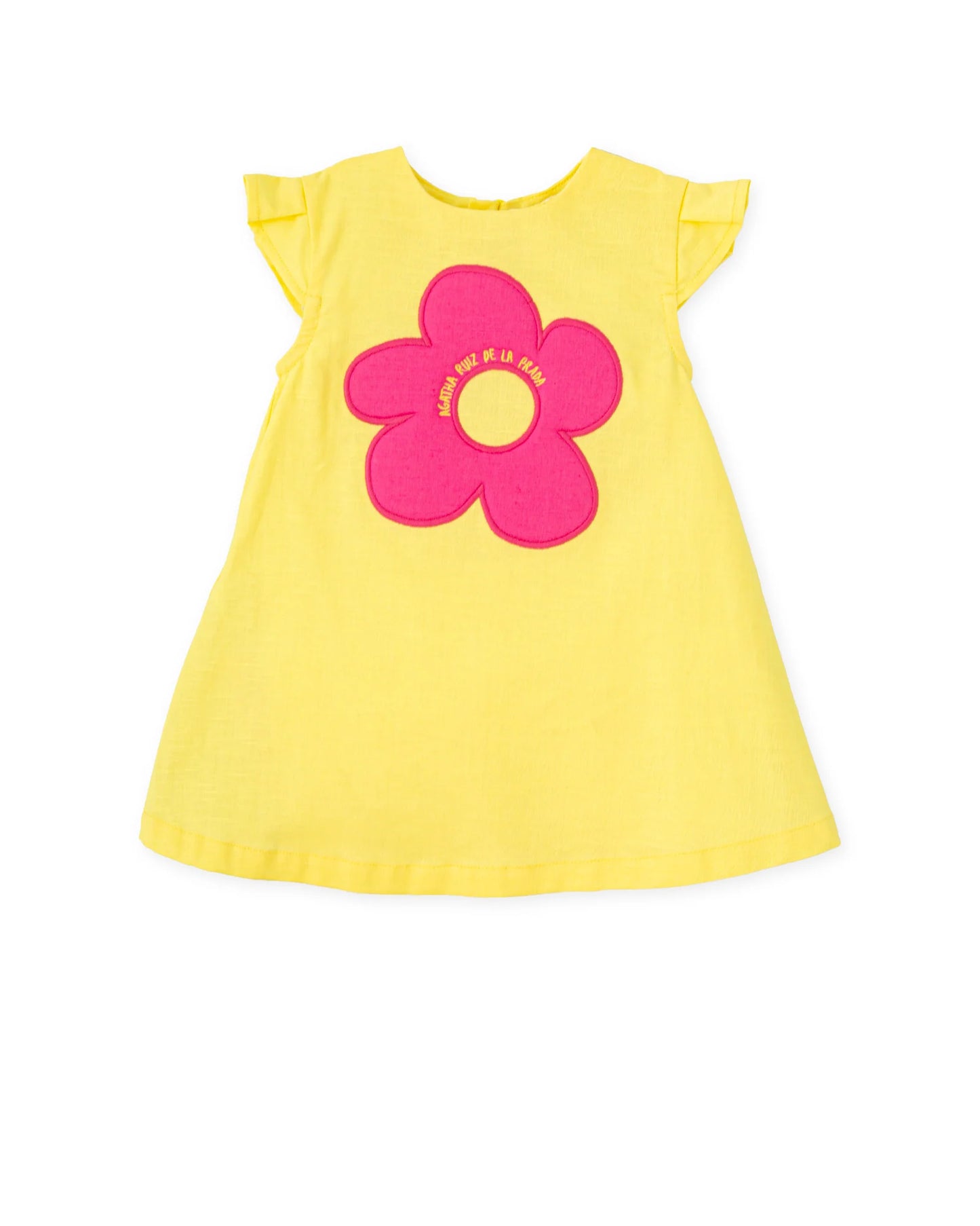 AGATHA RUIZ DE LA PRADA BABY VESTIDO AMARILLO CON FLOR NIÑA