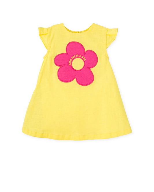 AGATHA RUIZ DE LA PRADA BABY VESTIDO AMARILLO CON FLOR NIÑA