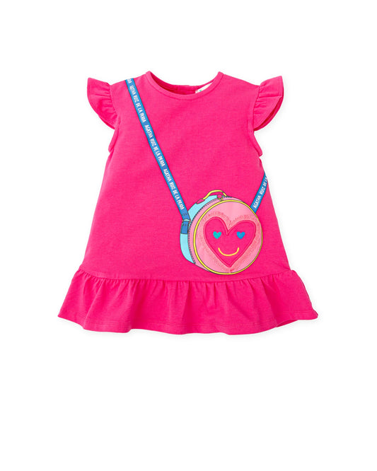 AGATHA RUIZ DE LA PRADA BABY VESTIDO FUCSIA DETALLE BOLSO NIÑA