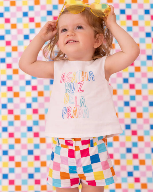 AGATHA RUIZ DE LA PRADA BABY Top Con Short Blanco Óptico