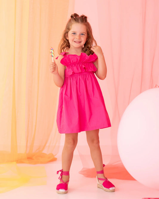 AGATHA RUIZ DE LA PRADA BABY VESTIDO FUCSIA TIRANTES NIÑA