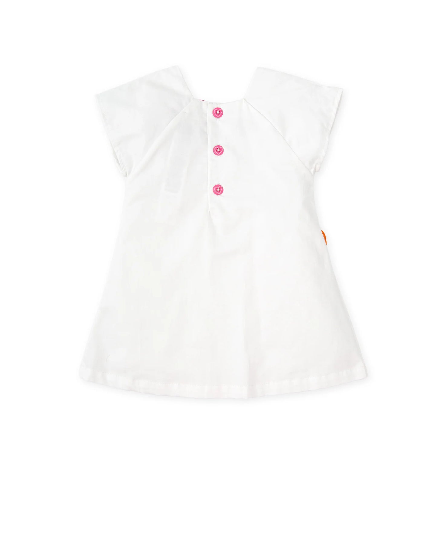 AGATHA RUIZ DE LA PRADA BABY VESTIDO BLANCO FLORES COLORES NIÑA