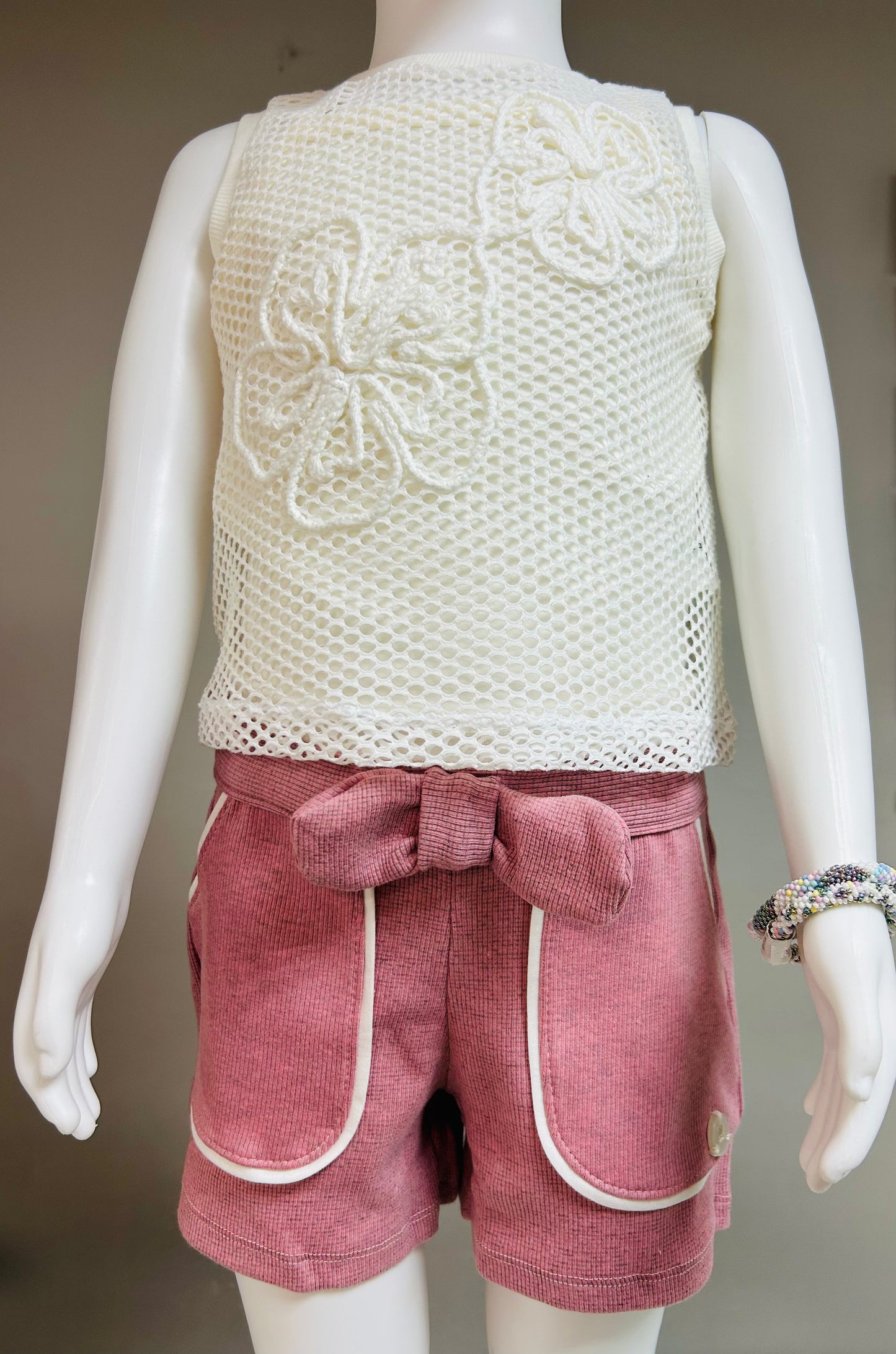 Milon Conjunto Niña Cropped Regata Y Short Rosa