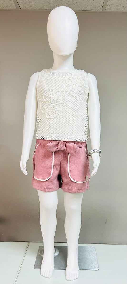 Milon Conjunto Niña Cropped Regata Y Short Rosa