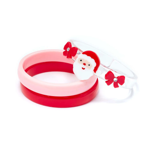 Lilies & Roses Santa Bows Red Bangles