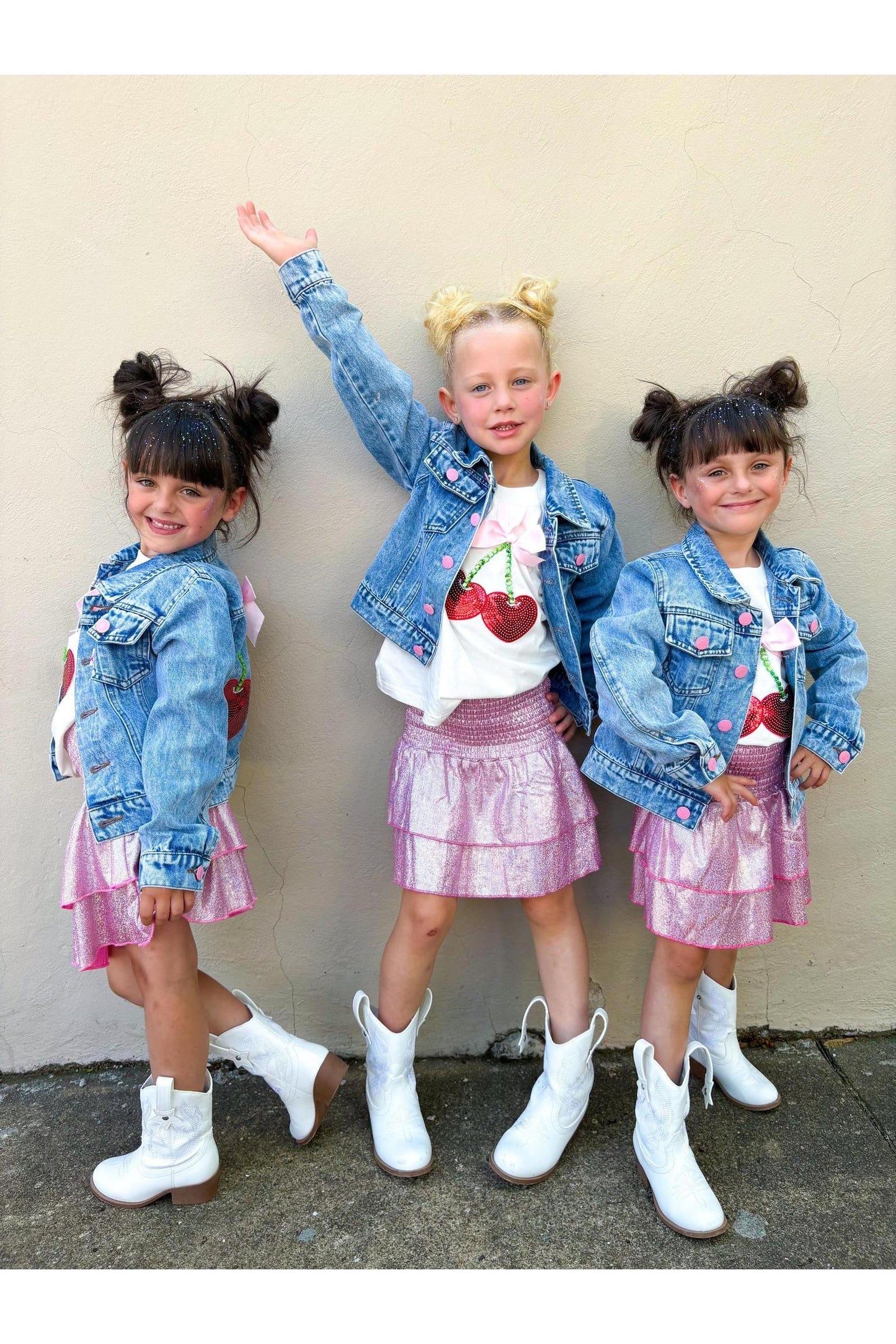 TWD CHERRY AND BOW DENIM JACKET