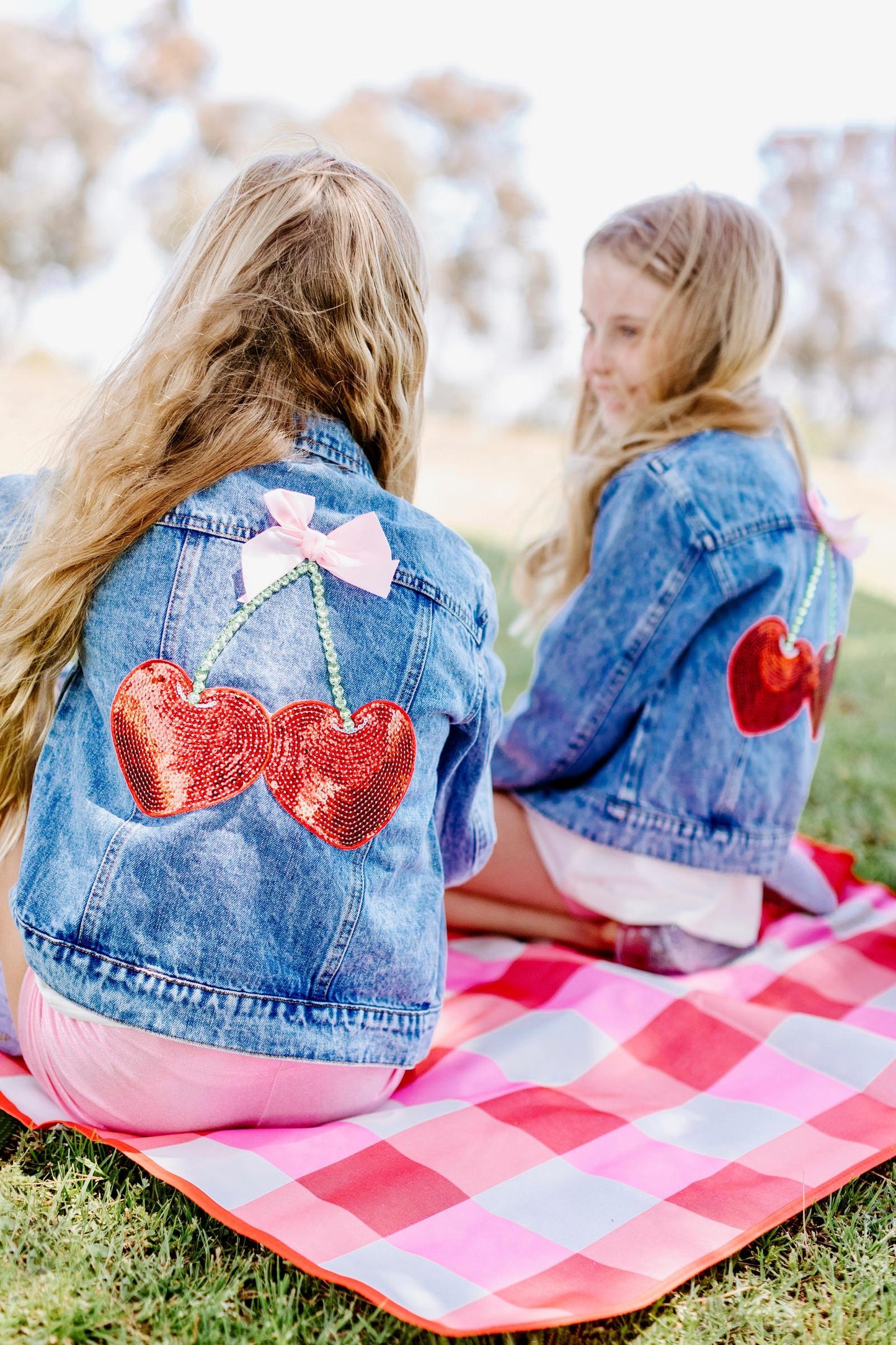 TWD CHERRY AND BOW DENIM JACKET