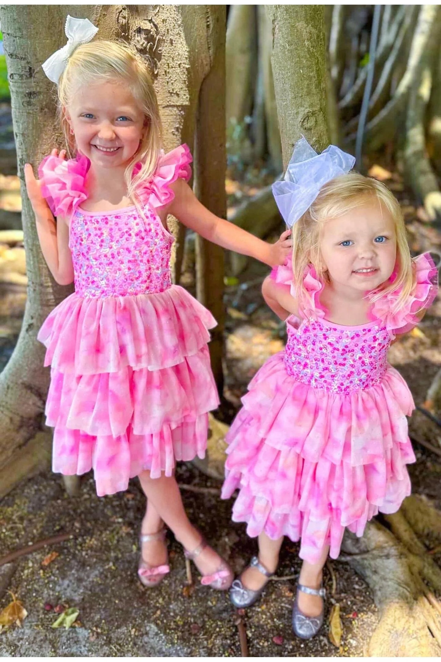 TWD OMBRE PINK SPARKLE TULLE DRESS