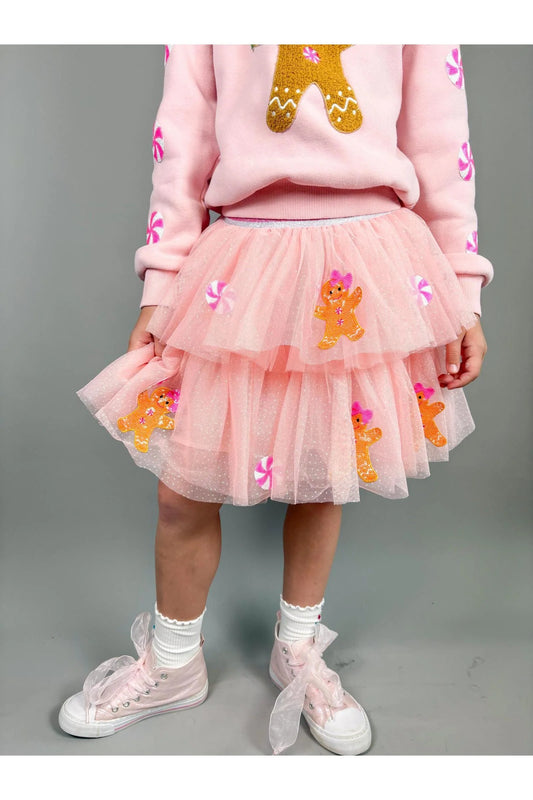 TWD HOLIDAY GINGERBREAD PATCHED TULLE SKIRT