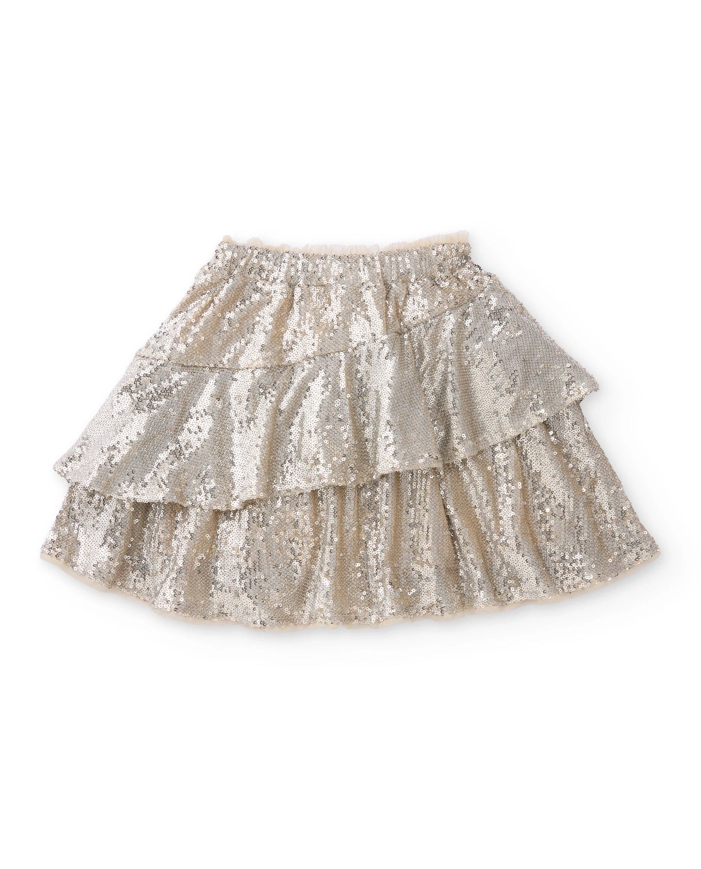 TucTuc NK Conjunto Niña Sudadera rosa flores lentejuelas Falda Lentejuela Volantes Plata