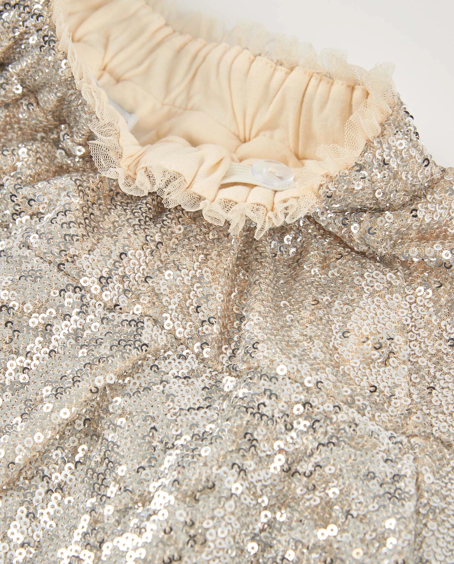 TucTuc NK Conjunto Niña Sudadera rosa flores lentejuelas Falda Lentejuela Volantes Plata