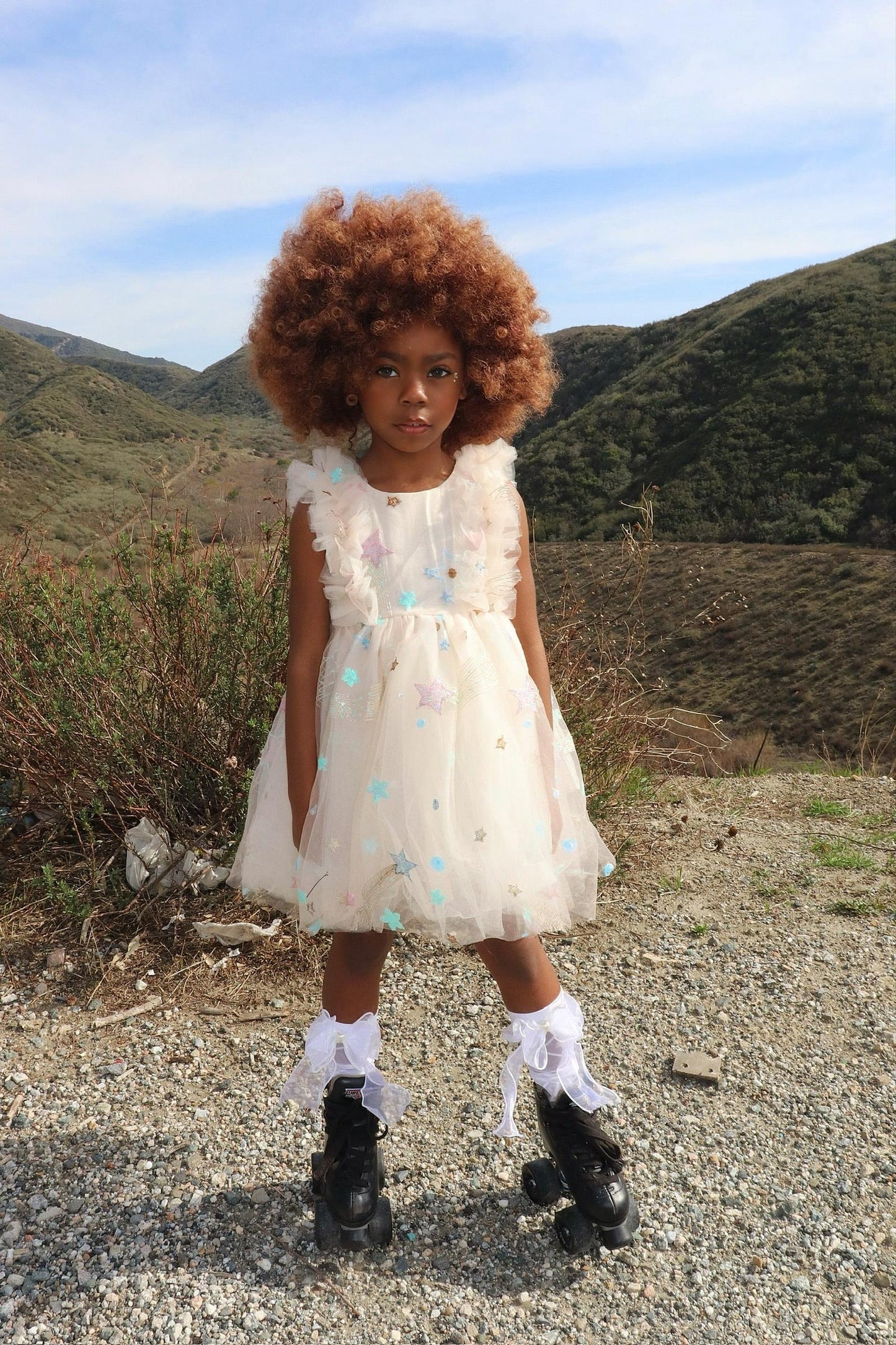 TWD CREAM TULLE STAR DRESS