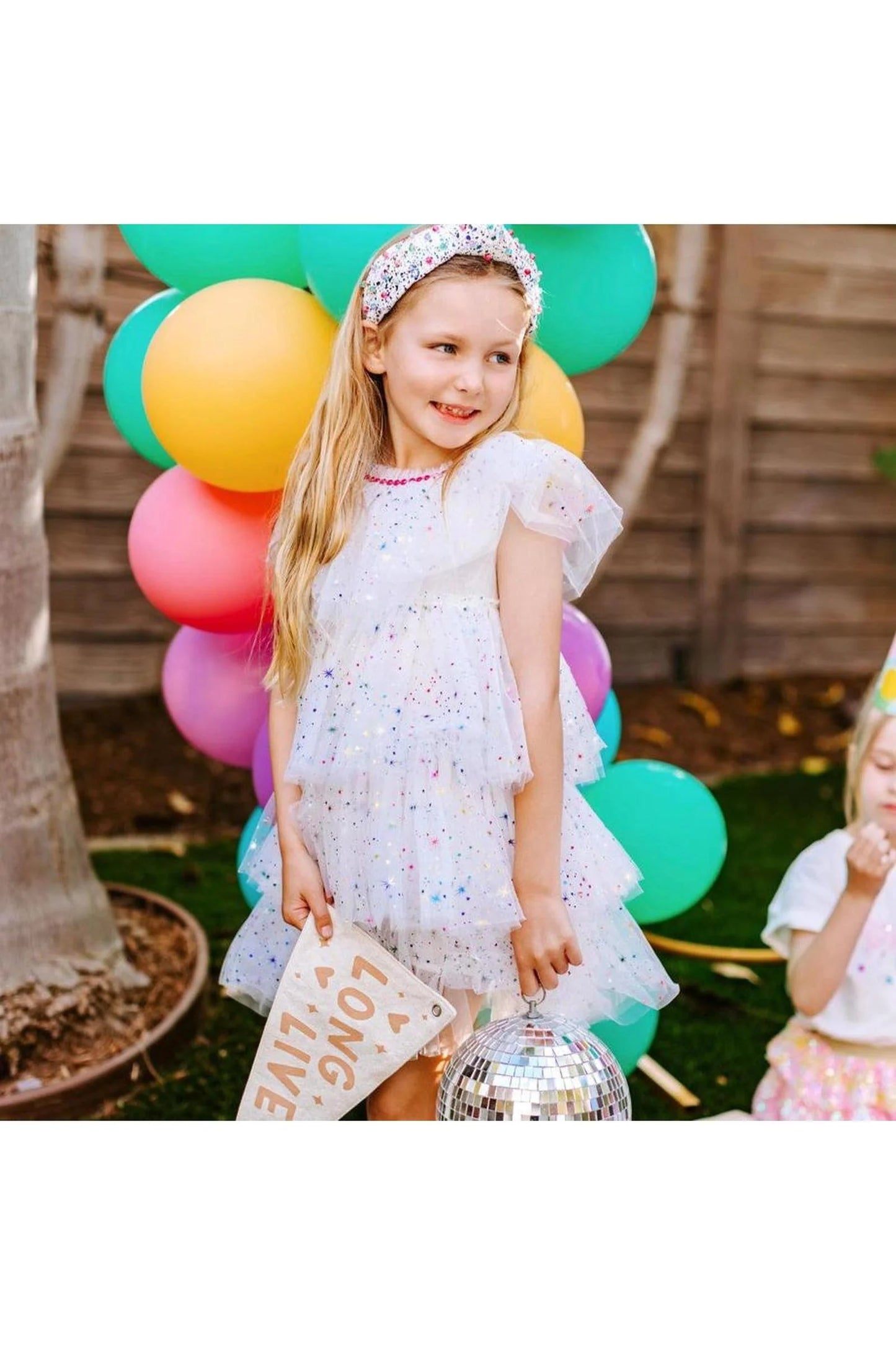 TWD WHITE SPARKLER FOIL CAKE DRESS