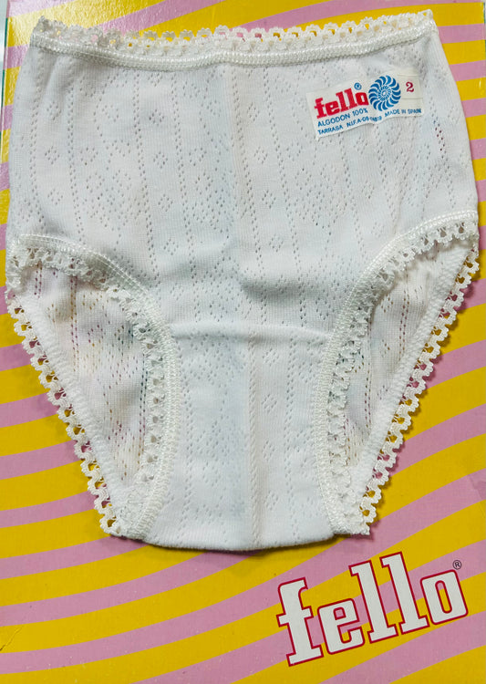 Fello Braga De Niña Calado Blanca