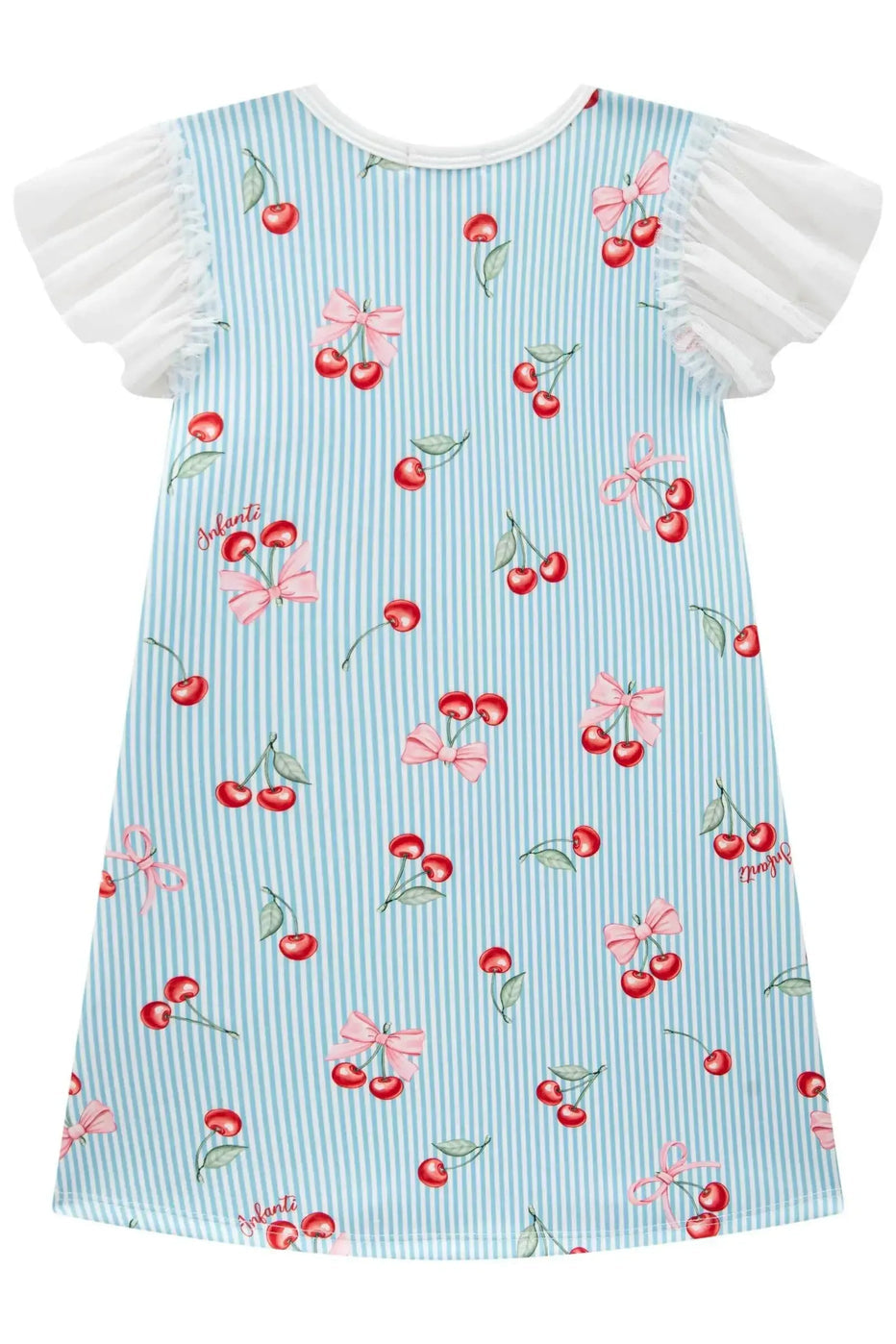 Infanti Vestido Niña Cherry Líneas Azul y Blanco