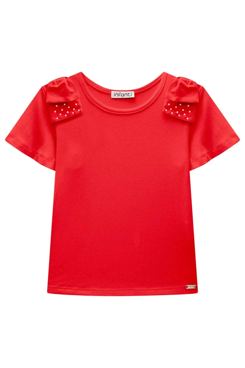 Infanti Conjunto Niña Blusa Roja Algondon Falda Mahón