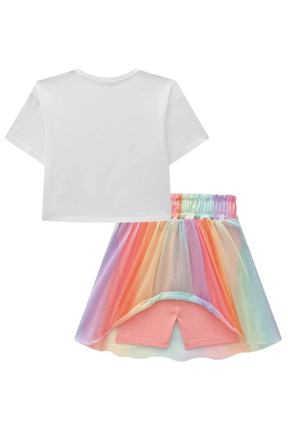 Infanti Conjunto de Blusa Helados Bordado y Piedreria Falda en Tul