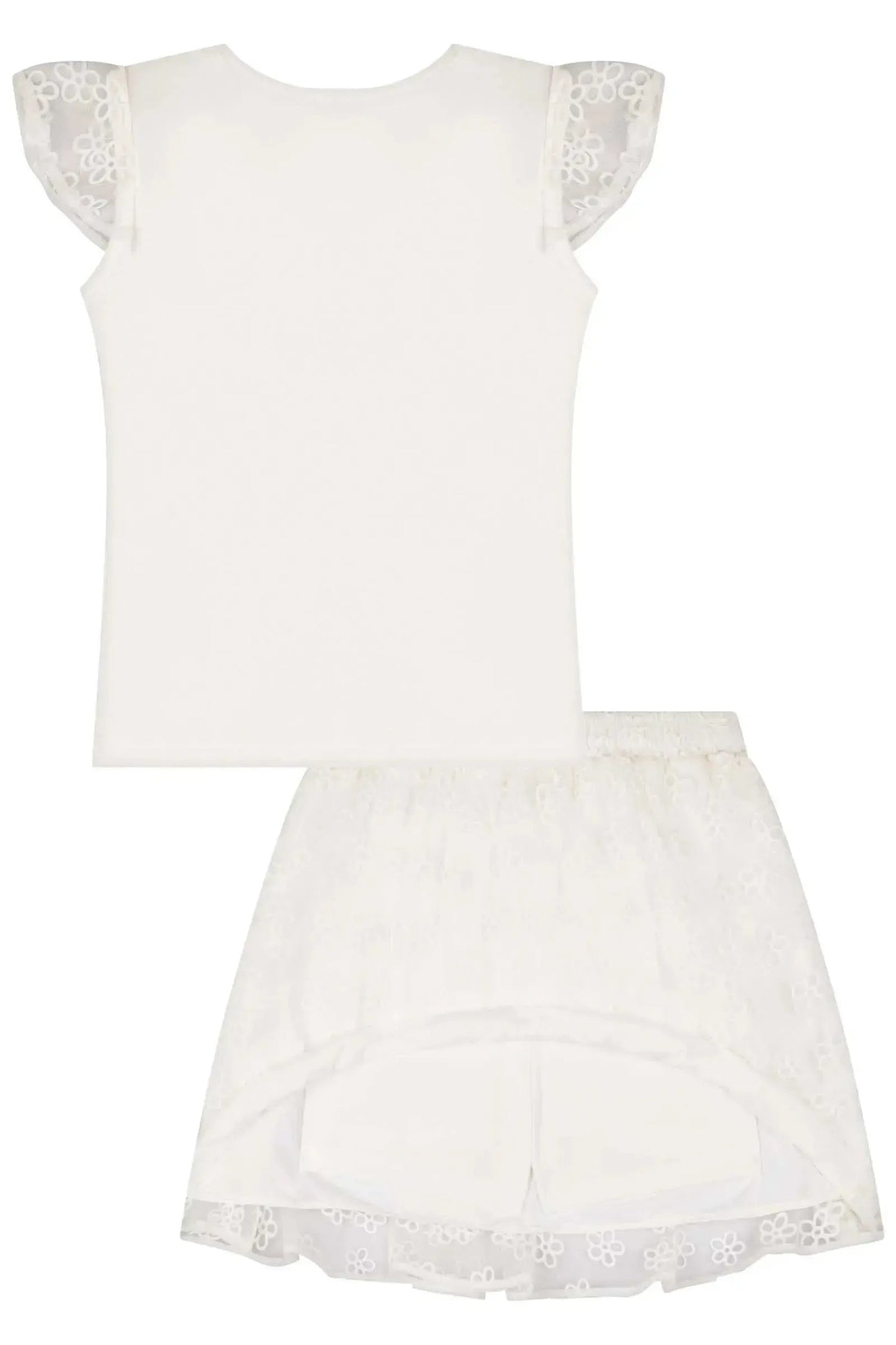Kukie Conjunto Infantil Tul Calado Flores