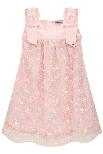 Infanti Vestido Tul Bordado Flores Niña