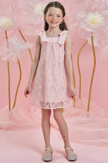 Infanti Vestido Tul Bordado Flores Niña