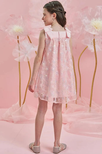Infanti Vestido Tul Bordado Flores Niña