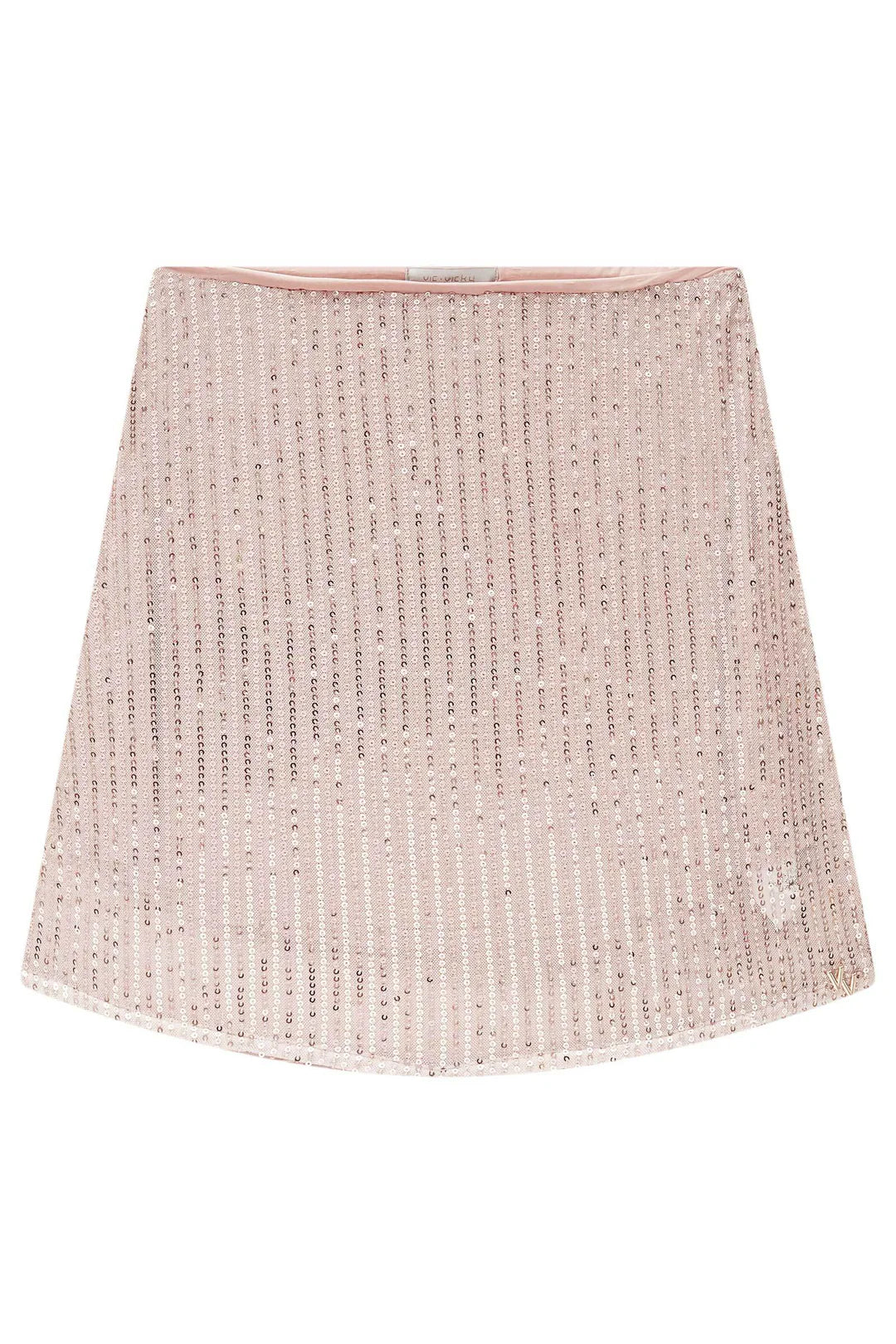 Vic & Vicky Conjunto Cropped Top Falda Lentejuelas Dorado