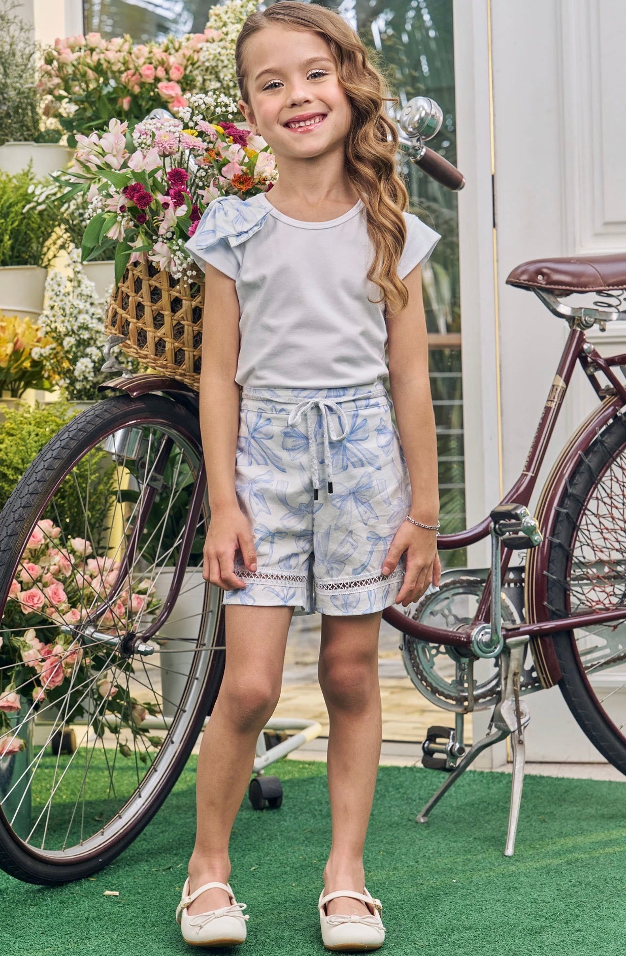 Kukiê Conjunto Blusa Y Short Lazos Azul