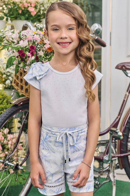 Kukiê Conjunto Blusa Y Short Lazos Azul