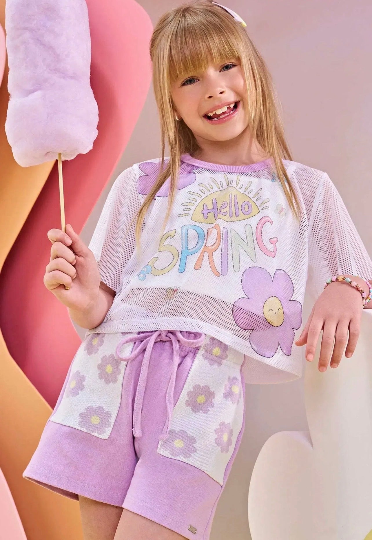 Infanti Trío Top Blusa Short Hello Spring