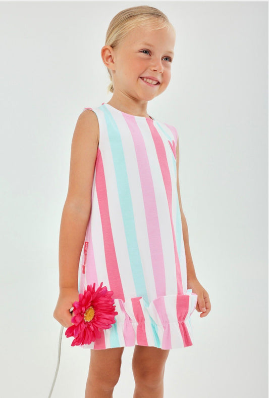 Agatha Ruiz De La Prada Vestido Niña sin Mangas Rayas