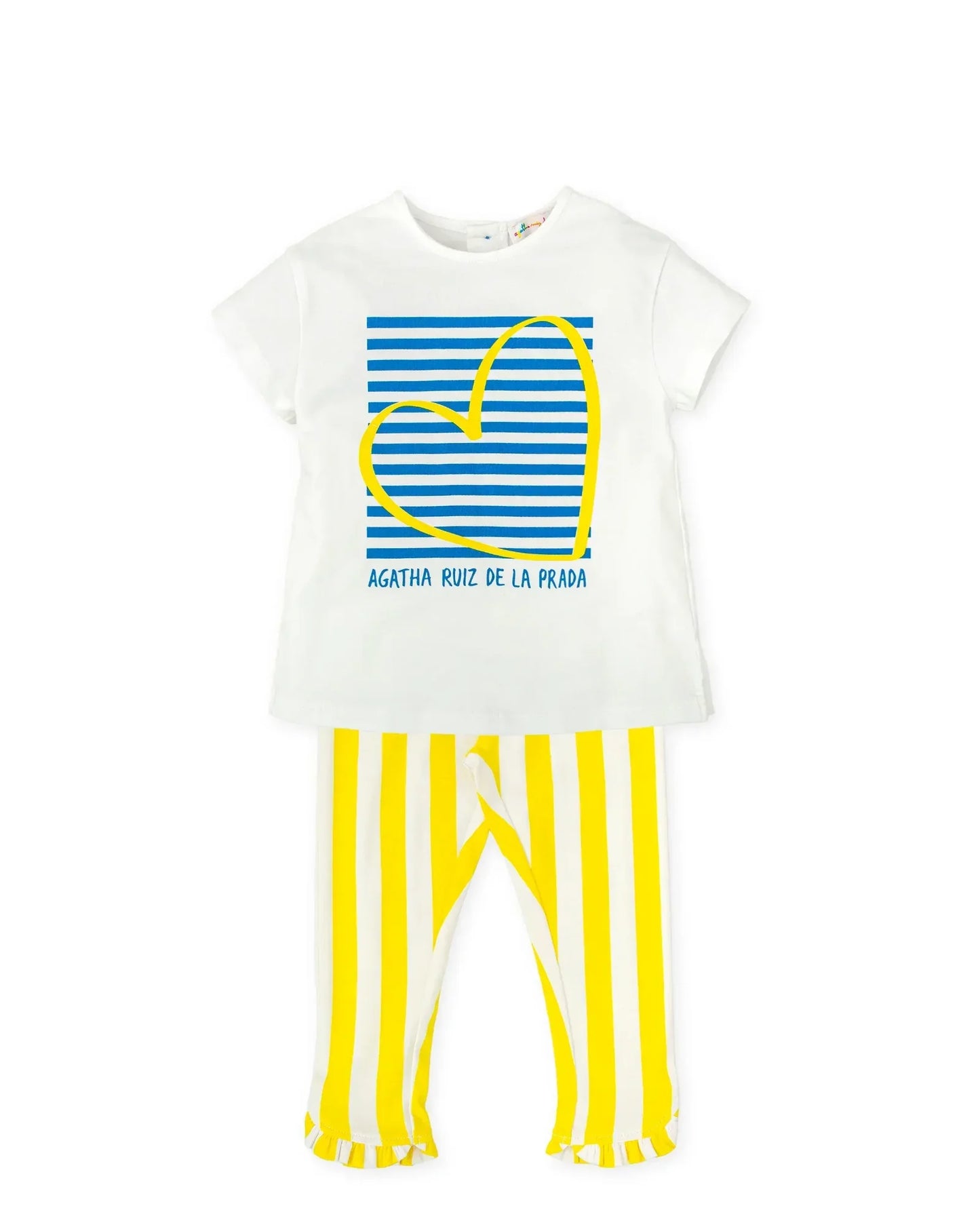 Agatha Ruiz De La Prada Conjunto Camiseta + Legging Rayas Amarillas